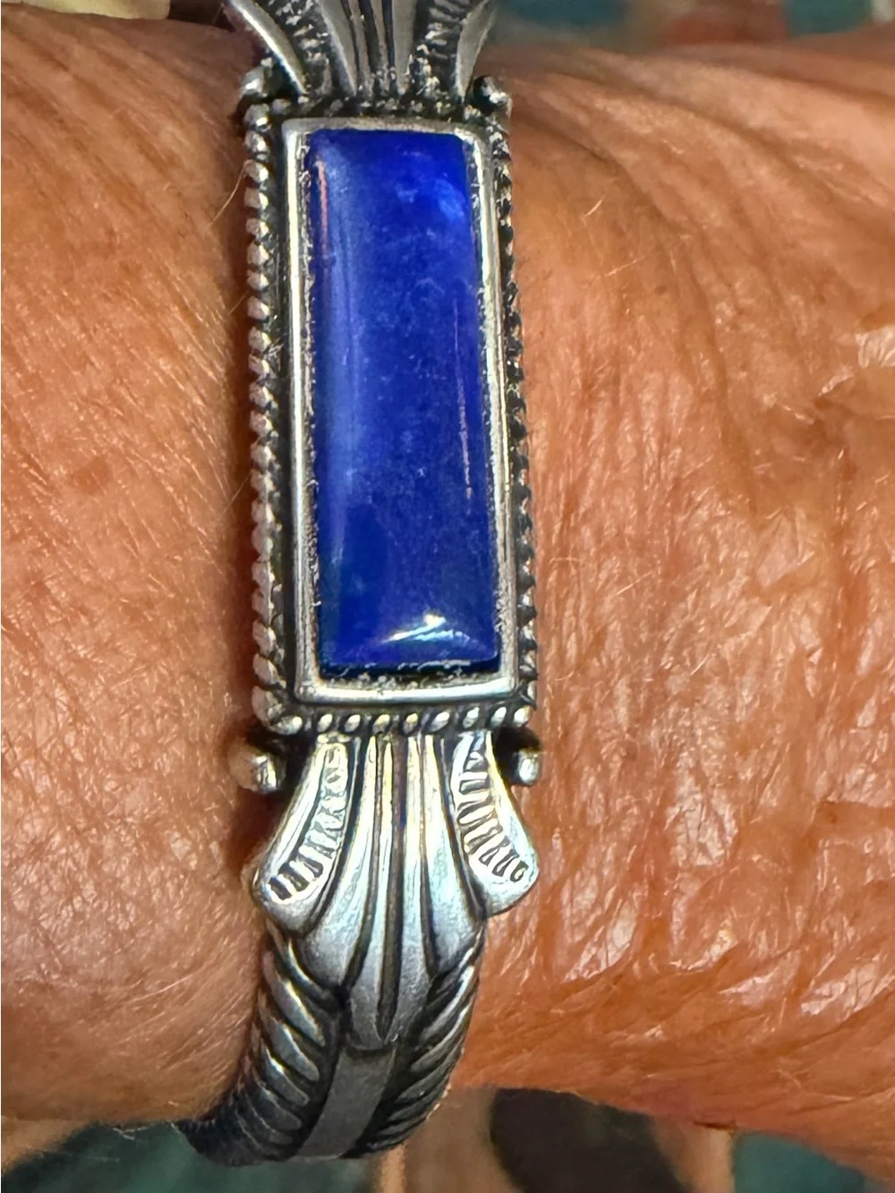 Carolyn Pollack Silver Bracelet with Lapis Blue Stone